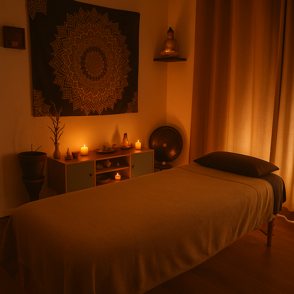 Massage tantrique à Reims — ambiance douce, respiration et présence