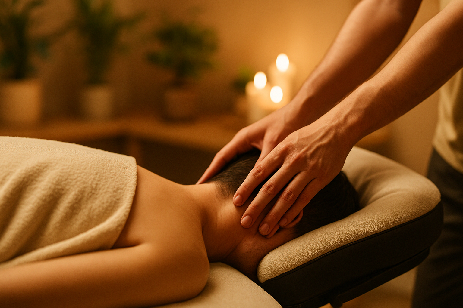 Massage crânien à Reims – travail précis sur le cuir chevelu et la nuque