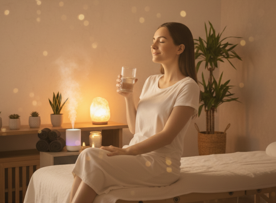 Femme détendue après un massage bien-être à Reims – NS Bien-Être